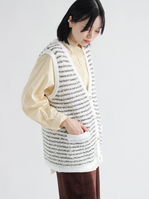 sm2rhythm「ツイード風ニットジレ」|ダウンベスト・ベスト|