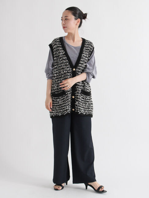 sm2rhythm「ツイード風ニットジレ」|ダウンベスト・ベスト|