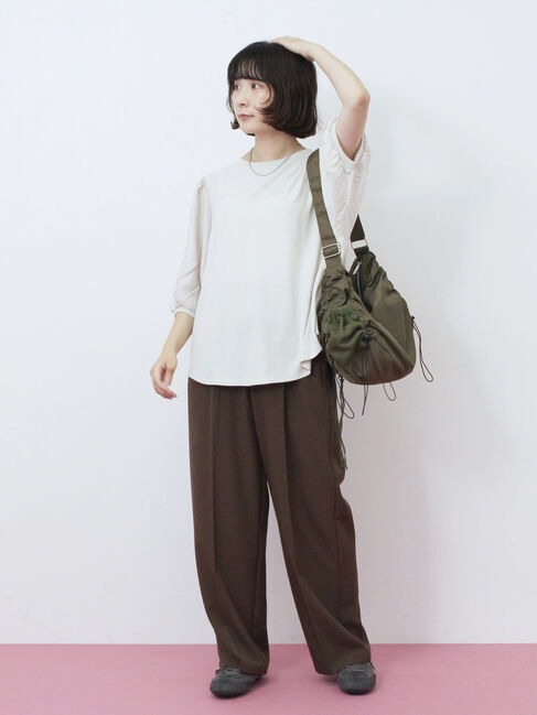 Samansa Mos2 blue「袖ボリュームTシャツ」|Tシャツ・カットソー|