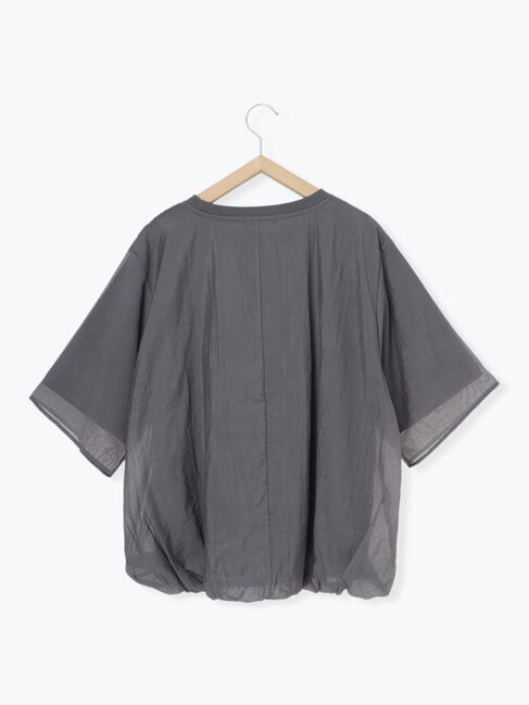 Samansa Mos2 blue「裾バルーンTシャツ」|Tシャツ・カットソー|