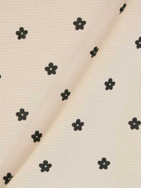 Samansa Mos2「リップル柄アソート袖シャーリングカットソー」|Tシャツ・カットソー|