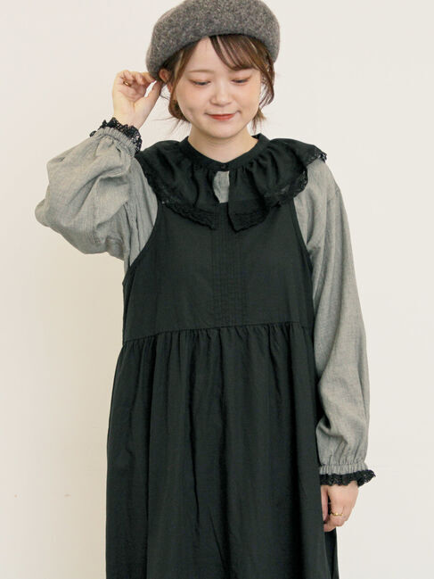 Samansa Mos2「レース襟ブラウス」|シャツ・ブラウス|チャコールグレー