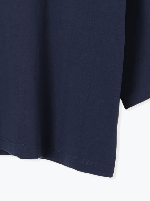 Samansa Mos2 blue「チェーン刺繍7分袖プルオーバー」|Tシャツ・カットソー|