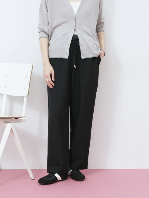 Samansa Mos2 blue「ダブルウエストアソートイージーパンツ」|その他|ブラック