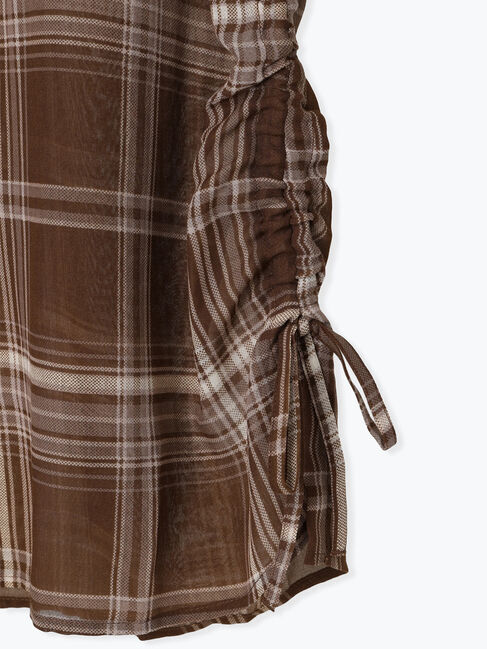 Samansa Mos2 blue「シアーチェックシャツ」|シャツ・ブラウス|