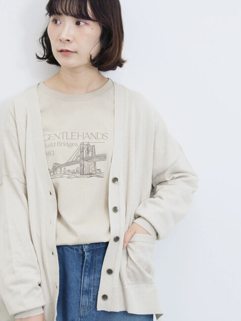 Samansa Mos2 blue「マルチスタイルVネックカーディガン」|カーディガン|