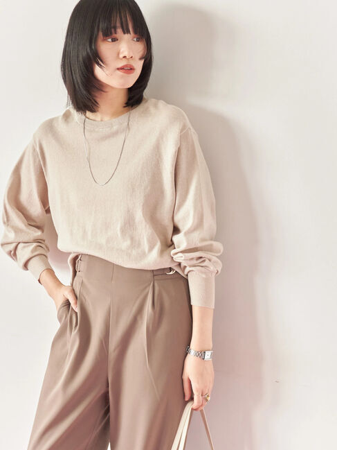 Samansa Mos2 blue「マルチスタイル前後2wayクルーネックカーディガン」|カーディガン|