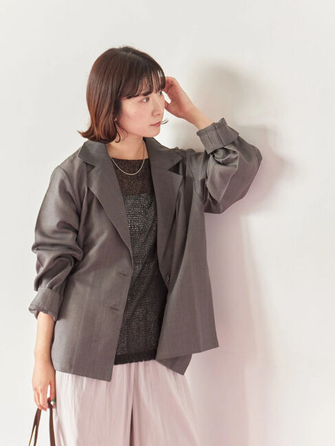 Samansa Mos2 blue「テーラードシャツジャケット」|シャツ・ブラウス|