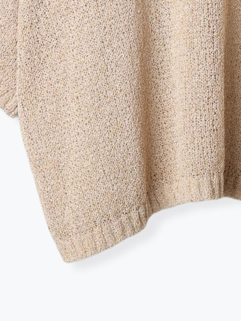 Samansa Mos2 blue「◎7分袖シアーニット」|ニット・セーター|