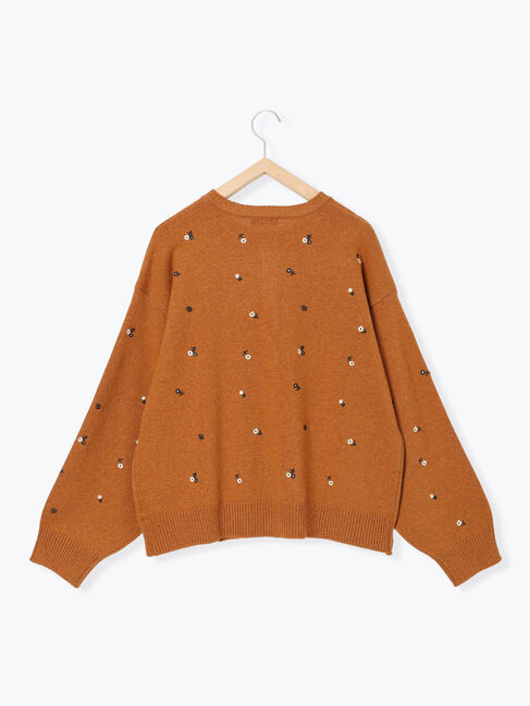 Samansa Mos2「花柄総刺繍ニットカーディガン」|カーディガン|