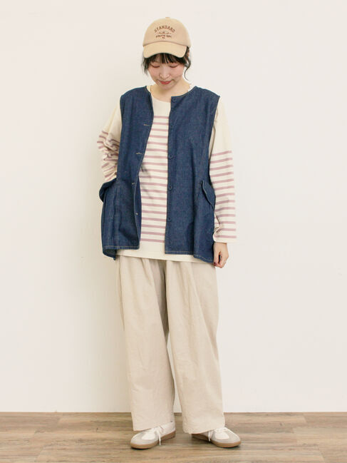 Samansa Mos2「パネルボーダーロングスリーブカットソー」|Tシャツ・カットソー|