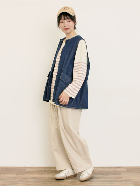 Samansa Mos2「パネルボーダーロングスリーブカットソー」|Tシャツ・カットソー|