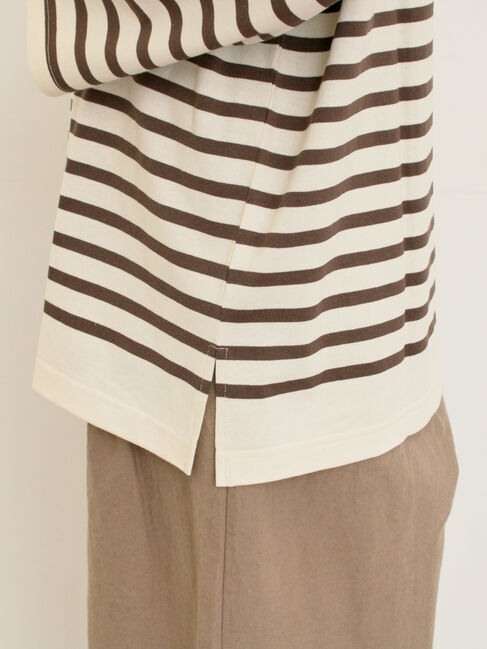 Samansa Mos2「パネルボーダーロングスリーブカットソー」|Tシャツ・カットソー|