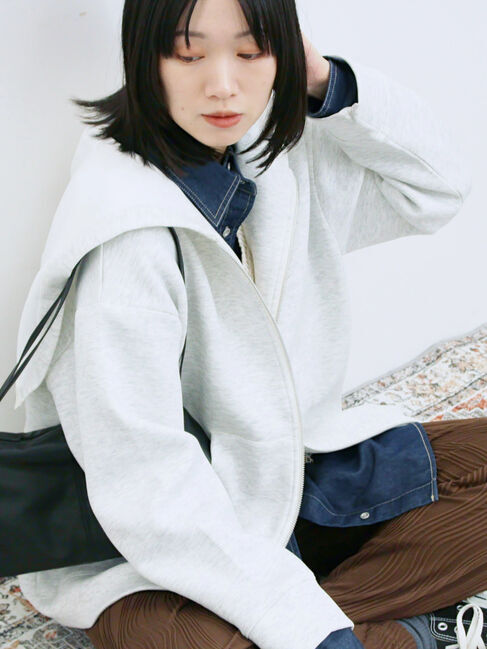 Samansa Mos2 blue「ダンボールフードジャケット」|その他|