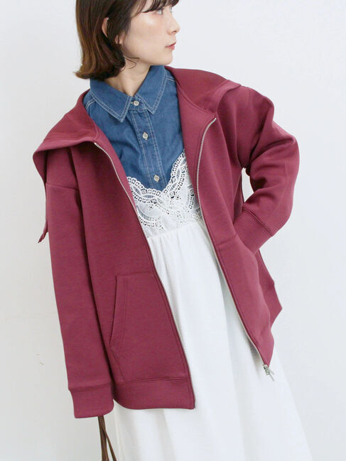 Samansa Mos2 blue「ダンボールフードジャケット」|その他|ボルドー