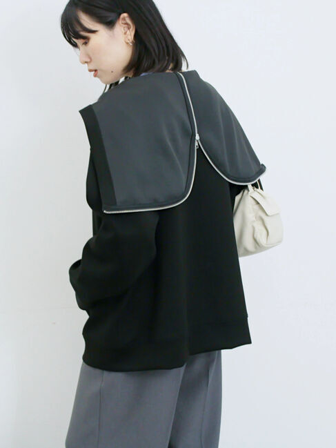 Samansa Mos2 blue「ダンボールフードジャケット」|その他|ブラック