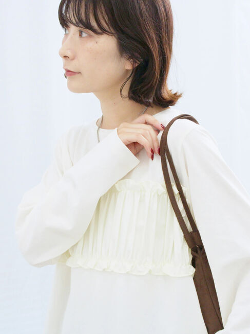 Samansa Mos2 blue「ビスチェドッキングカットソー」|Tシャツ・カットソー|