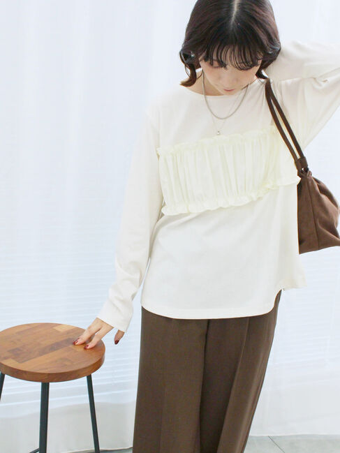 Samansa Mos2 blue「ビスチェドッキングカットソー」|Tシャツ・カットソー|