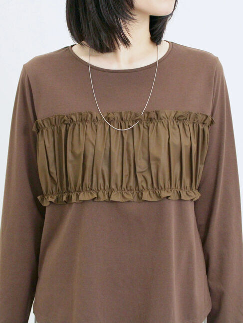 Samansa Mos2 blue「ビスチェドッキングカットソー」|Tシャツ・カットソー|