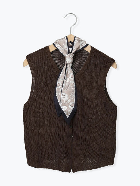 Samansa Mos2 blue「バンダナ付きニットベスト」|ニット・セーター|