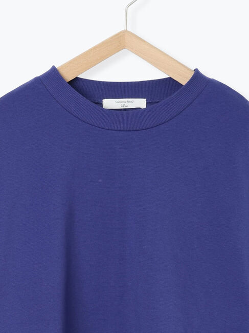 Samansa Mos2 blue「ポンチ袖タックプルオーバー」|Tシャツ・カットソー|