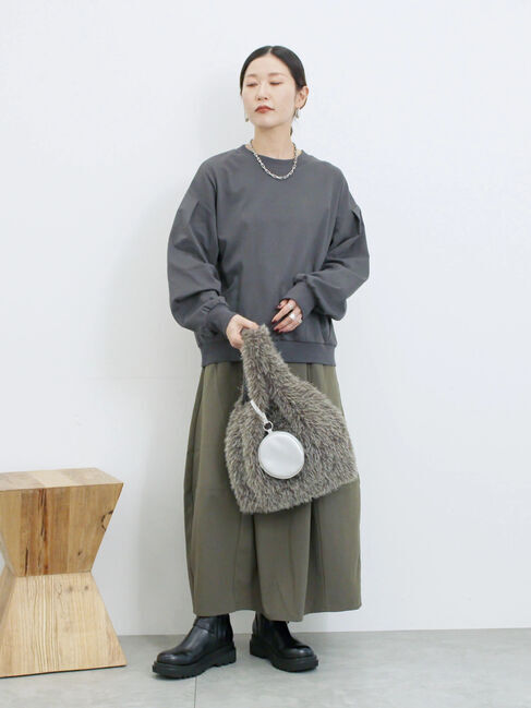 Samansa Mos2 blue「ギャザーコクーンスカート」|スカート|