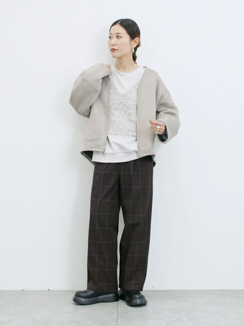 Samansa Mos2 blue「【マシンウォッシャブル】マルチスタイルボンディングブルゾン」|ブルゾン・スタジャン|