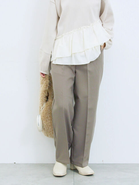 Samansa Mos2 blue「【吸湿発熱】マルチスタイルストレートパンツ」|その他|モカ