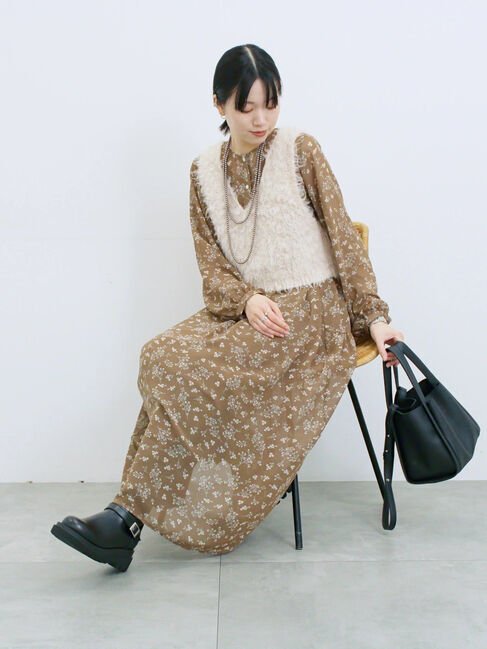 Samansa Mos2 blue「◎花柄ワンピース」|ワンピース|