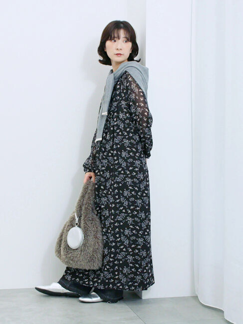 Samansa Mos2 blue「◎花柄ワンピース」|ワンピース|ブラック