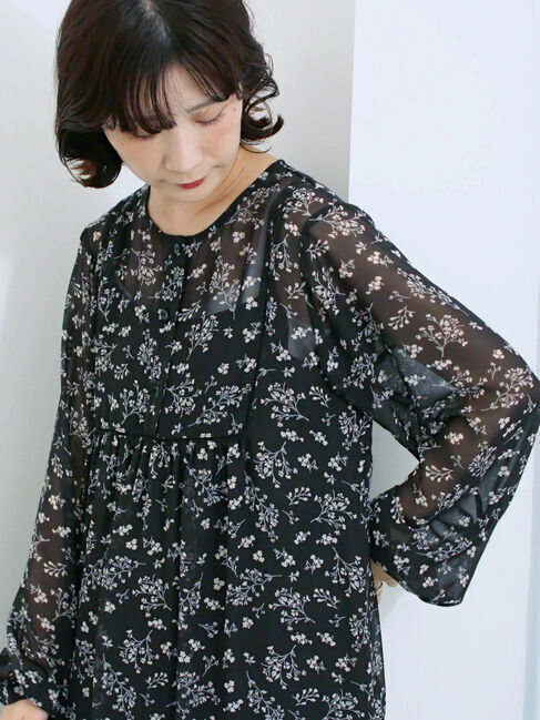 Samansa Mos2 blue「◎花柄ワンピース」|ワンピース|