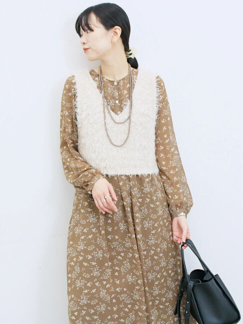 Samansa Mos2 blue「◎花柄ワンピース」|ワンピース|