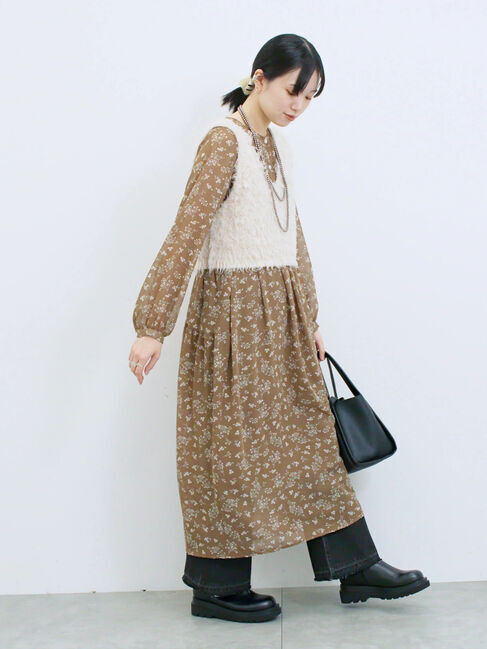 Samansa Mos2 blue「◎花柄ワンピース」|ワンピース|