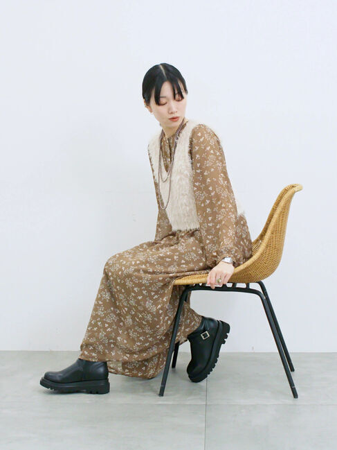 Samansa Mos2 blue「◎花柄ワンピース」|ワンピース|