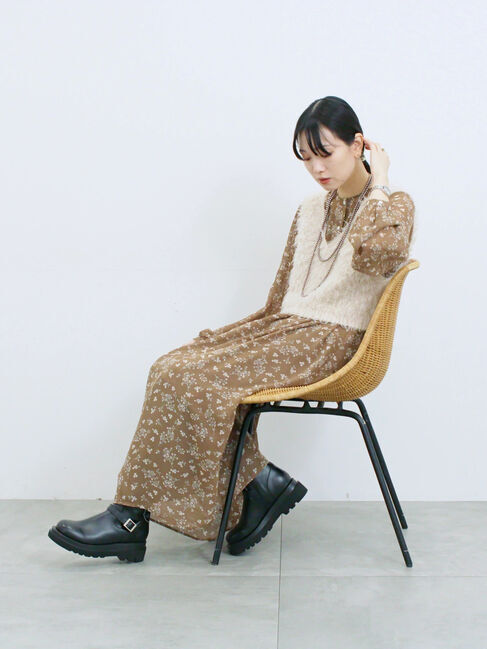 Samansa Mos2 blue「◎花柄ワンピース」|ワンピース|