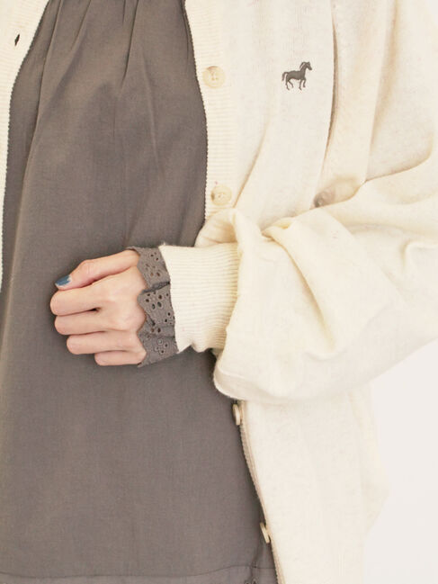 Samansa Mos2「刺繍入りパフスリーブカーディガン」|カーディガン|