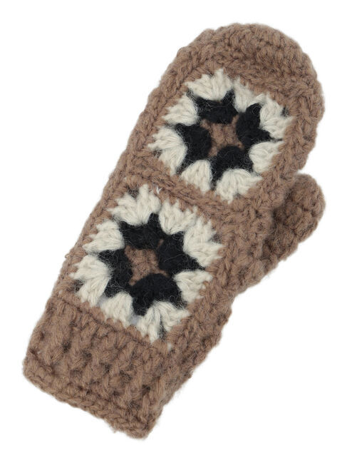 Samansa Mos2「モチーフ編みミトン」|手袋|