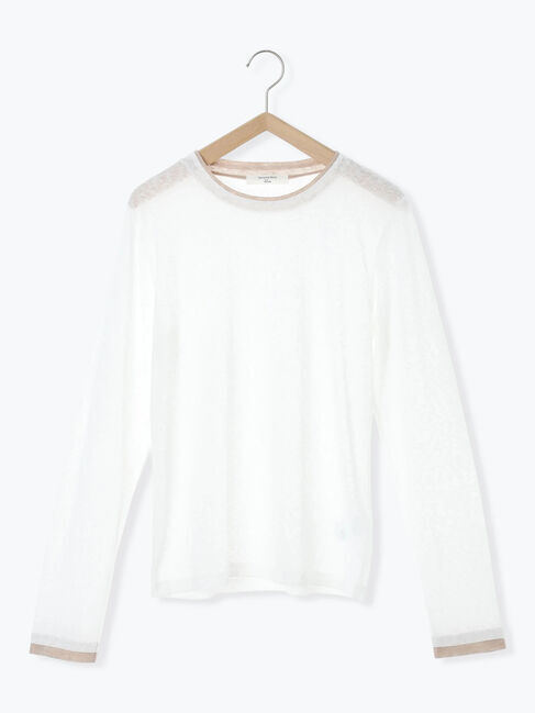 Samansa Mos2 blue「レイヤード風ロンT」|Tシャツ・カットソー|