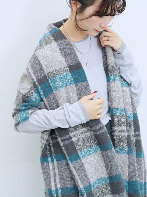 Samansa Mos2 blue「レイヤード風ロンT」|Tシャツ・カットソー|