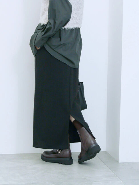 Samansa Mos2 blue「カットリブナロースカート」|スカート|