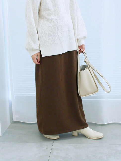 Samansa Mos2 blue「カットリブナロースカート」|スカート|