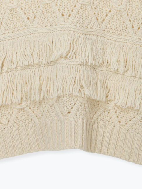 Samansa Mos2「【Fluffy Wool Blend】フリンジニットベスト」|ダウンベスト・ベスト|