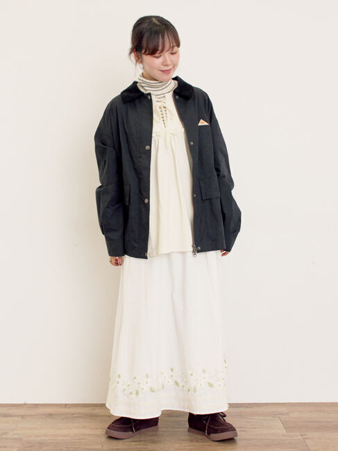 Samansa Mos2「ミニ裏毛切替ギャザープルオーバー」|Tシャツ・カットソー|