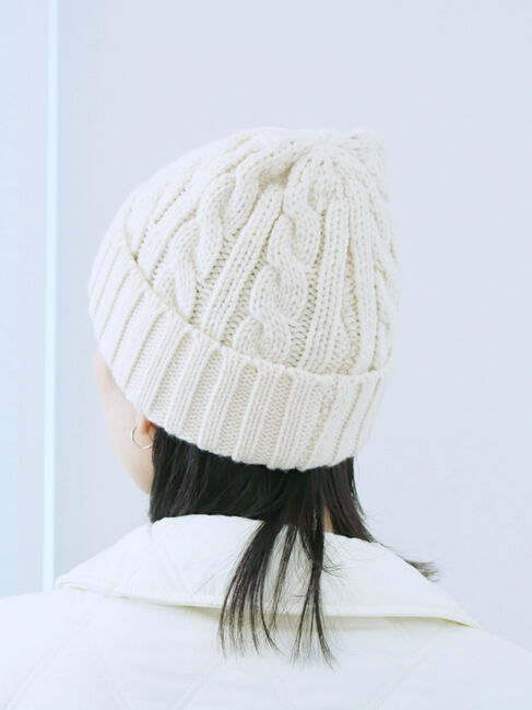 Samansa Mos2 blue「ケーブルニット帽」|その他|