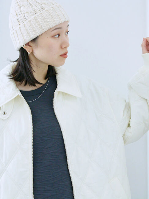 Samansa Mos2 blue「ケーブルニット帽」|その他|