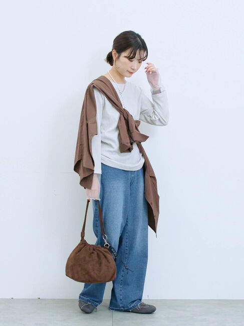 Samansa Mos2 blue「◎マットサテンタックシャツ」|シャツ・ブラウス|