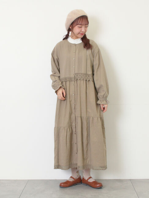 Samansa Mos2「【S/Mサイズ】レースパッチワークワンピース」|ワンピース|モカ