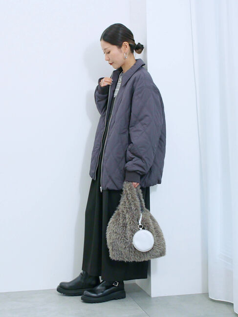 Samansa Mos2 blue「バルーンキルトジャケット」|その他|