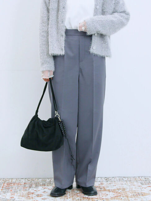 Samansa Mos2 blue「裏起毛ストレートパンツ」|その他|