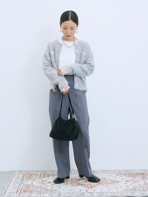 Samansa Mos2 blue「裏起毛ストレートパンツ」|その他|